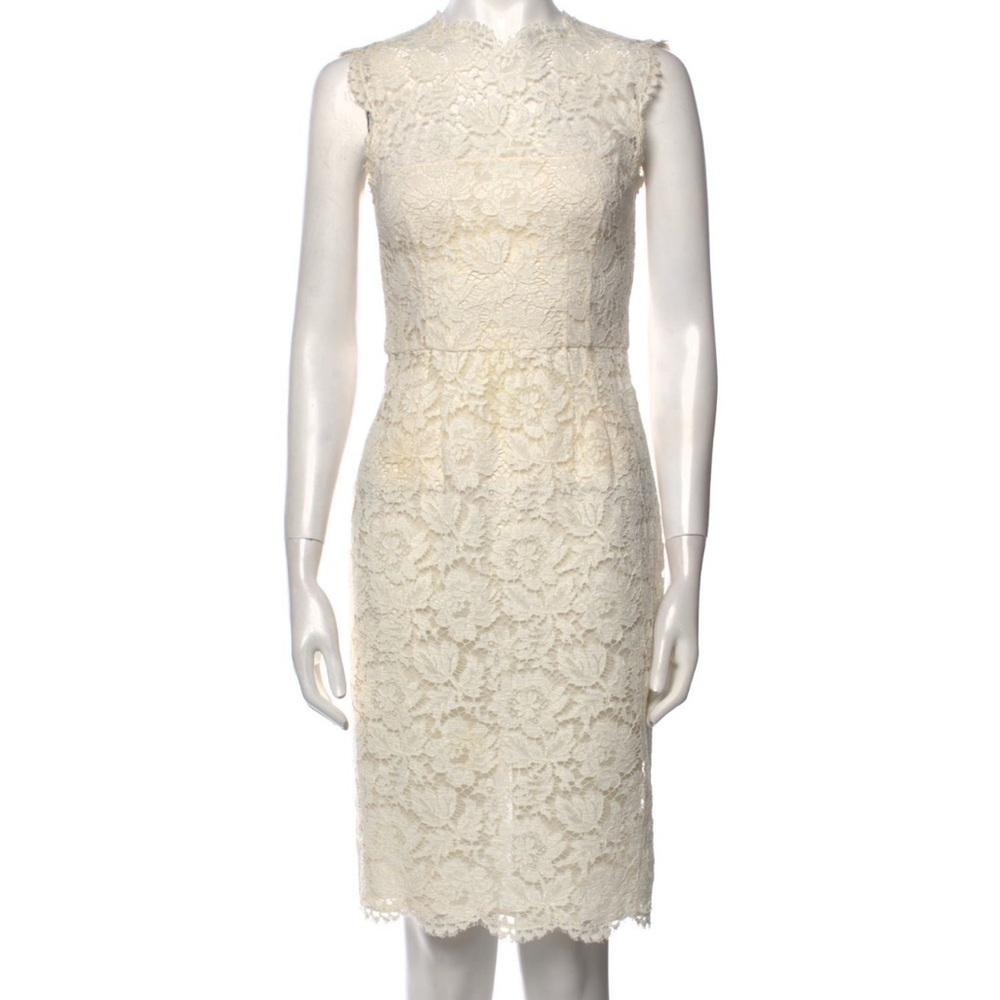 Valentino White Sheath Midi Dress Wedding